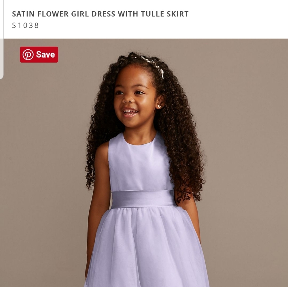Satin Flower Girl Dress with Tulle Skirt in Iris